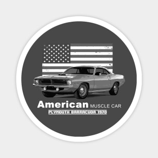 Plymouth Barracuda American Muscle Car 60s 70s Old is Gold Magnet